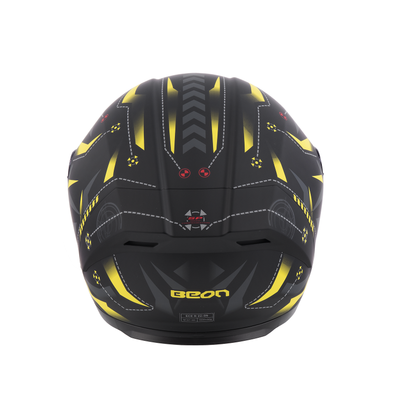 Шлем Beon B-503 matt black/yellow