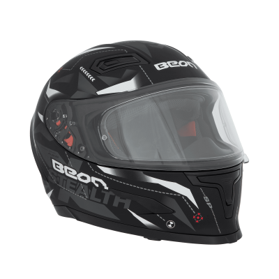 Шлем Beon B-503 Stealth matt black/white