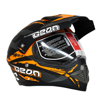 Шлем Beon B-600 matt black/orange