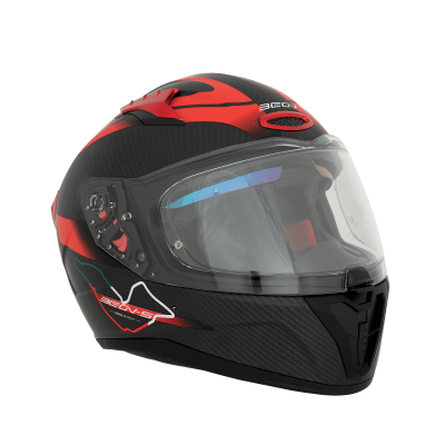 Шлем Beon B-500 matt black/red Carbon