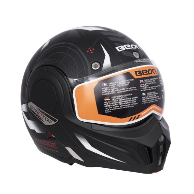 Шлем Beon B-707 Stratos matt black/white